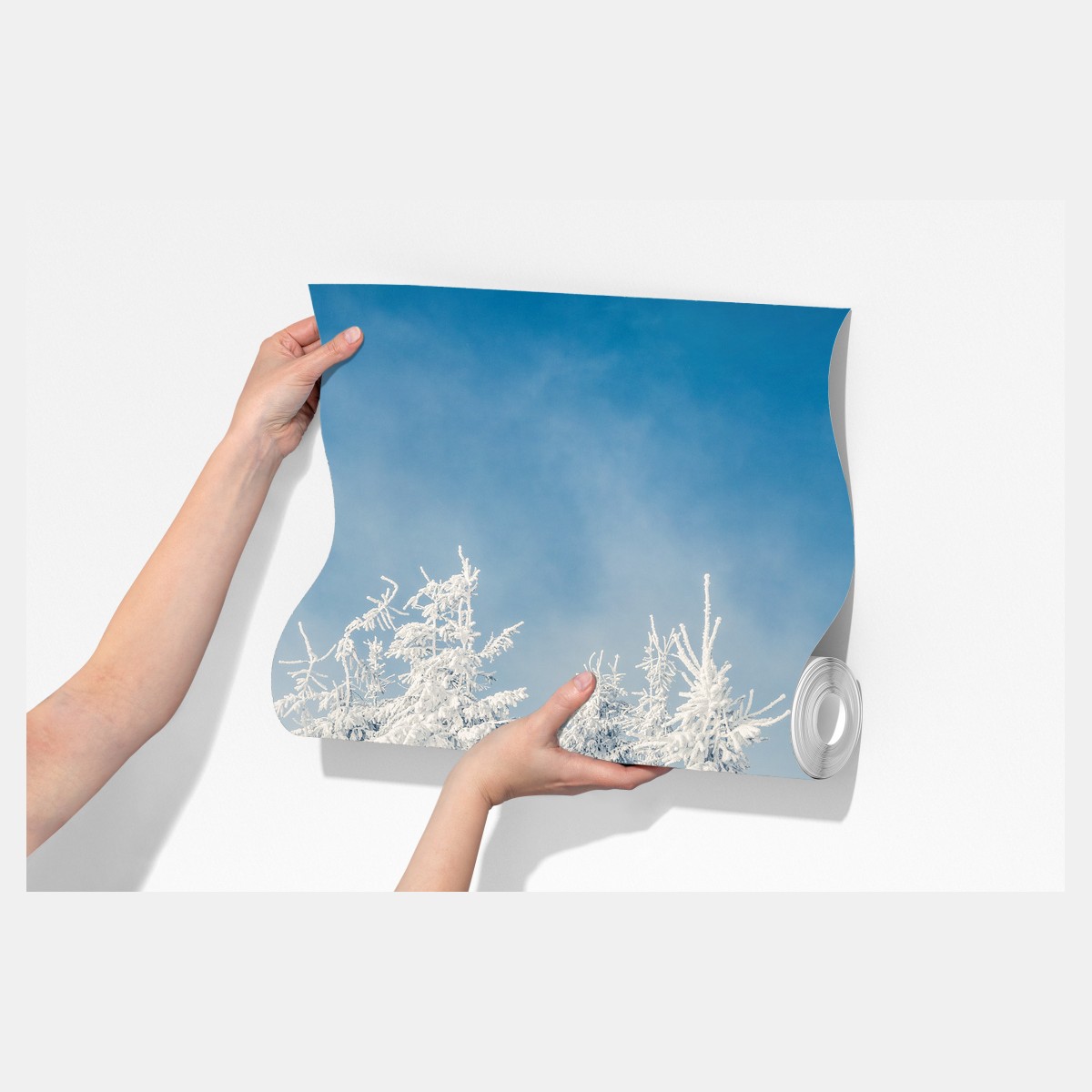 Fototapeta panorama zimowego lasu pokrytego śniegiem – Wallissimo® Fototapeta panorama zimowego lasu pokrytego śniegiem – Wallissimo®