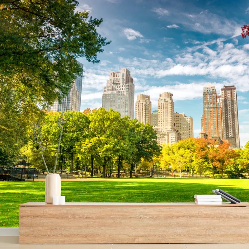 Wall mural Central Park autumn skyline