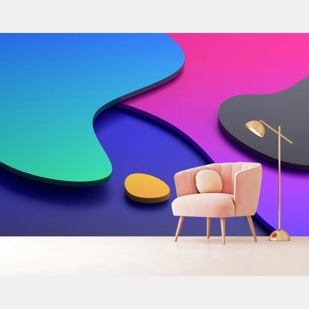 Fototapeta żywe abstrakcyjne krzywe 3d – Wallissimo® Fototapeta żywe abstrakcyjne krzywe 3d – Wallissimo®