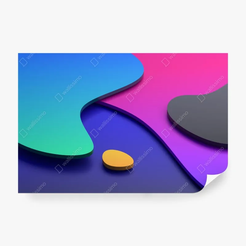 Wall mural vibrant abstract 3d curves