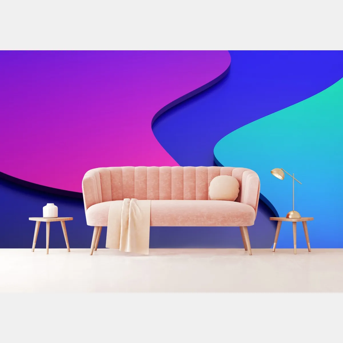 Fototapeta wibrujące fioletowo-niebieskie abstrakcyjne kształty 3d – Wallissimo® Fototapeta wibrujące fioletowo-niebieskie abstrakcyjne kształty 3d – Wallissimo®