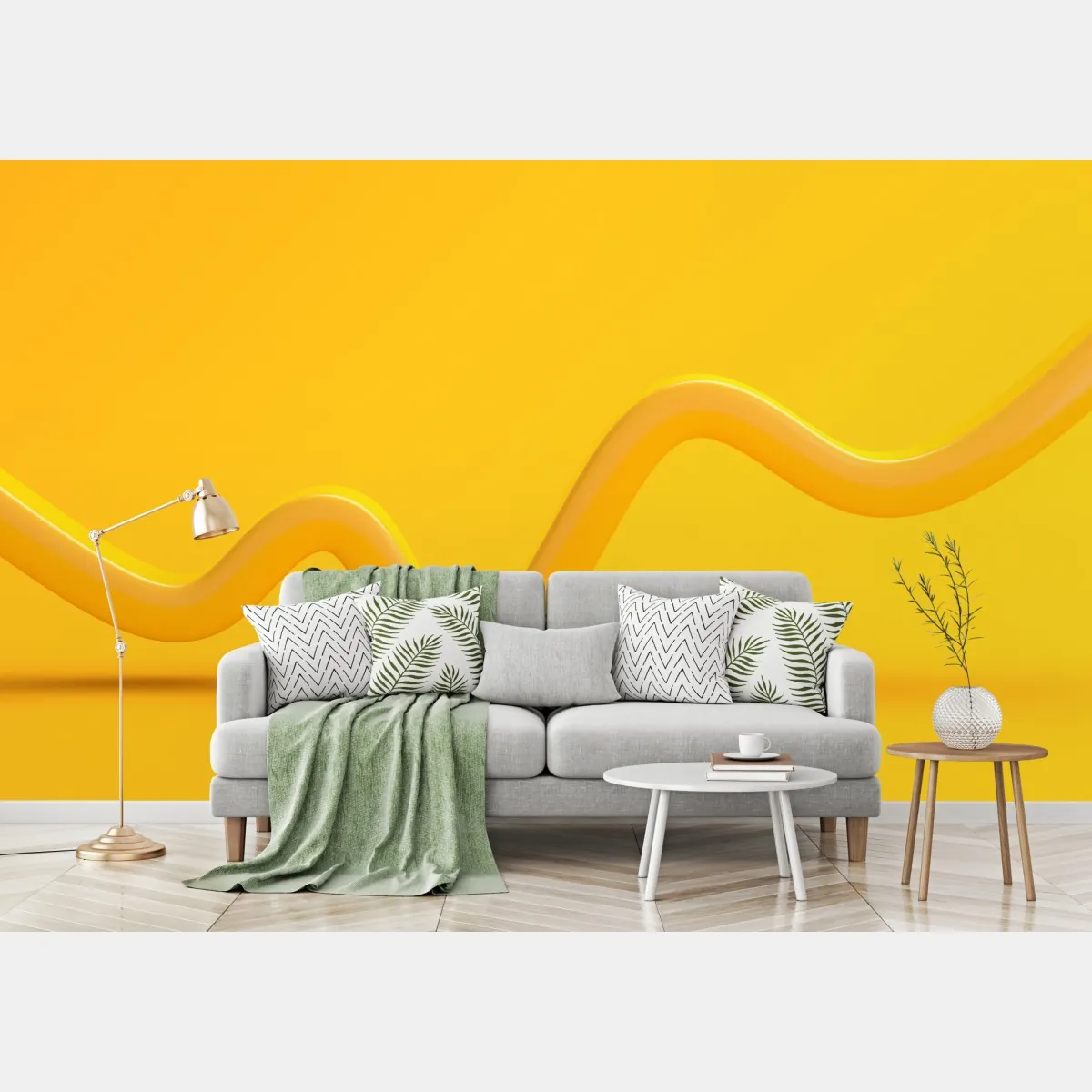 Fototapeta słoneczna żółta 3d krzywa abstrakcyjna – Wallissimo® Fototapeta słoneczna żółta 3d krzywa abstrakcyjna – Wallissimo®