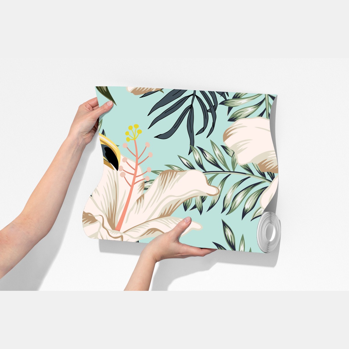 Fototapeta tropikalny wzór z tukanem i kwiatami – Wallissimo® Fototapeta tropikalny wzór z tukanem i kwiatami – Wallissimo®