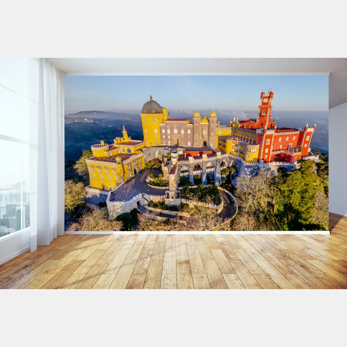 Fototapeta kolorowy pałac Pena w Sintrze – Wallissimo® Fototapeta kolorowy pałac Pena w Sintrze – Wallissimo®