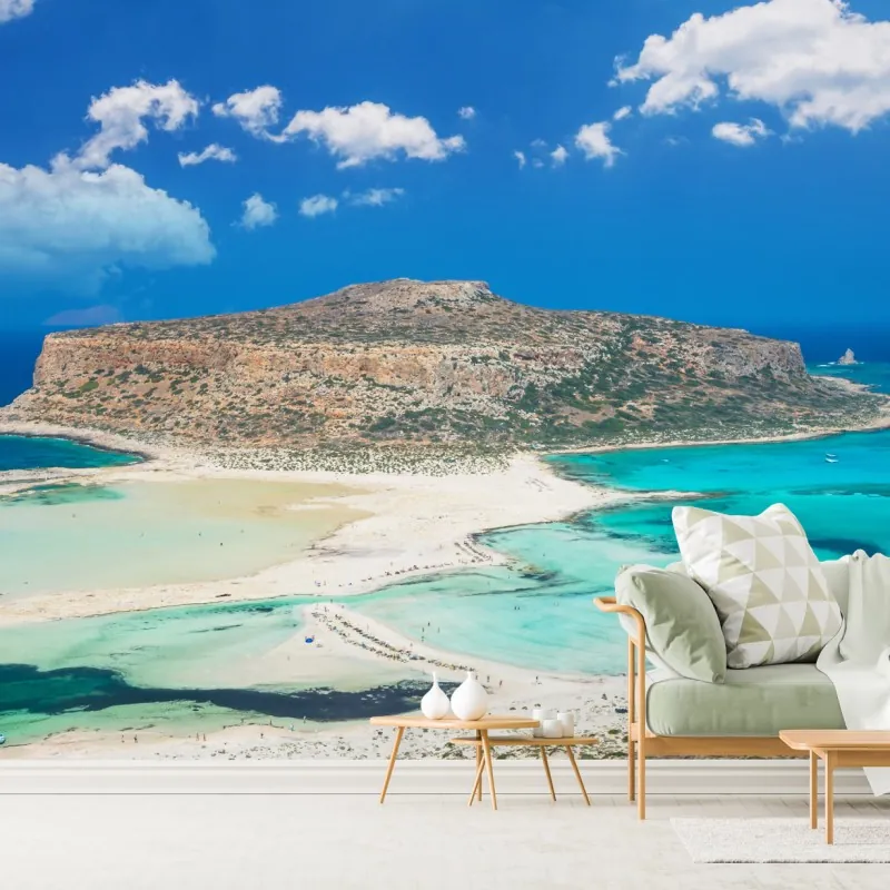 Wall mural Balos beach turquoise lagoon panorama