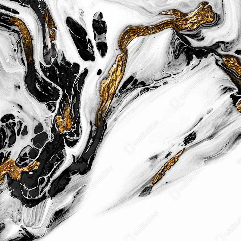 Fototapeta czarno-biała abstrakcja ze złotymi żyłami – Wallissimo® Fototapeta czarno-biała abstrakcja ze złotymi żyłami – Wallissimo®