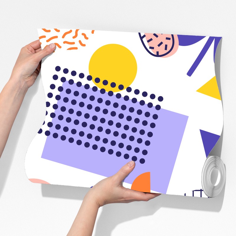 Fototapeta zabawny tropikalny wzór geometryczny – Wallissimo® Fototapeta zabawny tropikalny wzór geometryczny – Wallissimo®