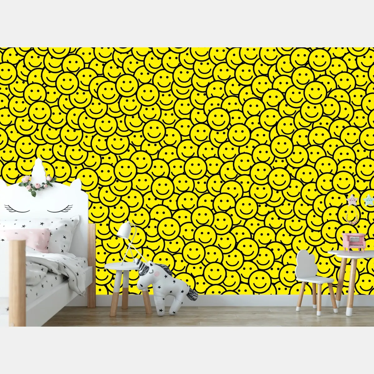 Fototapeta wzór z uśmiechniętymi buźkami – Wallissimo® Fototapeta wzór z uśmiechniętymi buźkami – Wallissimo®