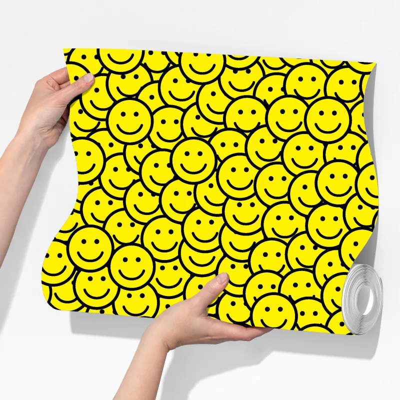 Fototapeta wzór z uśmiechniętymi buźkami – Wallissimo® Fototapeta wzór z uśmiechniętymi buźkami – Wallissimo®