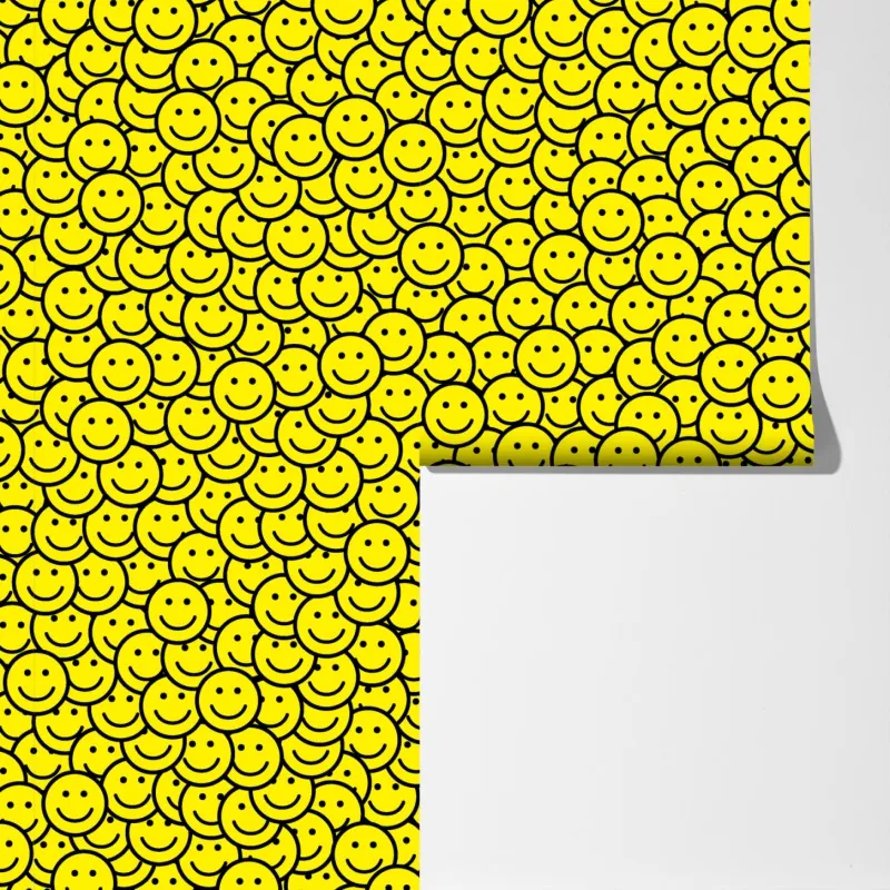 Fototapeta wzór z uśmiechniętymi buźkami – Wallissimo® Fototapeta wzór z uśmiechniętymi buźkami – Wallissimo®