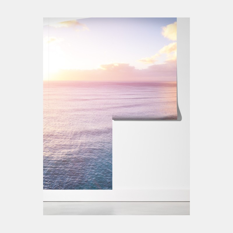 Fototapeta panorama plaży o zachodzie słońca z górami tropikalnymi – Wallissimo® Fototapeta panorama plaży o zachodzie słońca z górami tropikalnymi – Wallissimo®