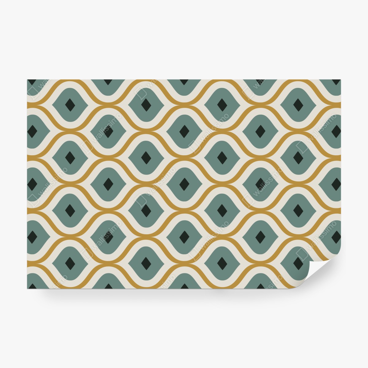 Fototapeta niebiesko-złoty geometryczny ornament – Wallissimo® Fototapeta niebiesko-złoty geometryczny ornament – Wallissimo®