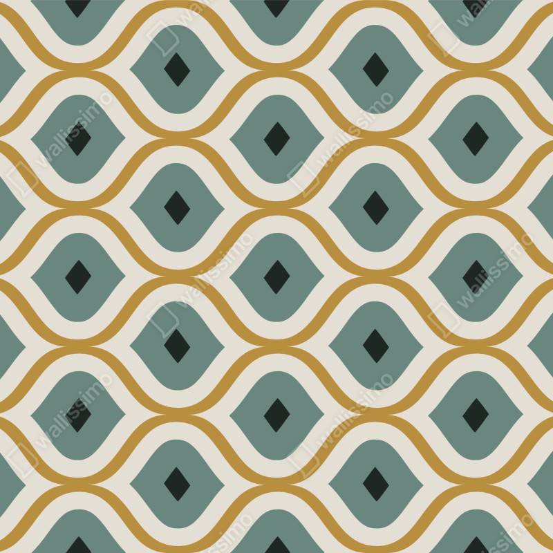 Fototapeta niebiesko-złoty geometryczny ornament – Wallissimo® Fototapeta niebiesko-złoty geometryczny ornament – Wallissimo®