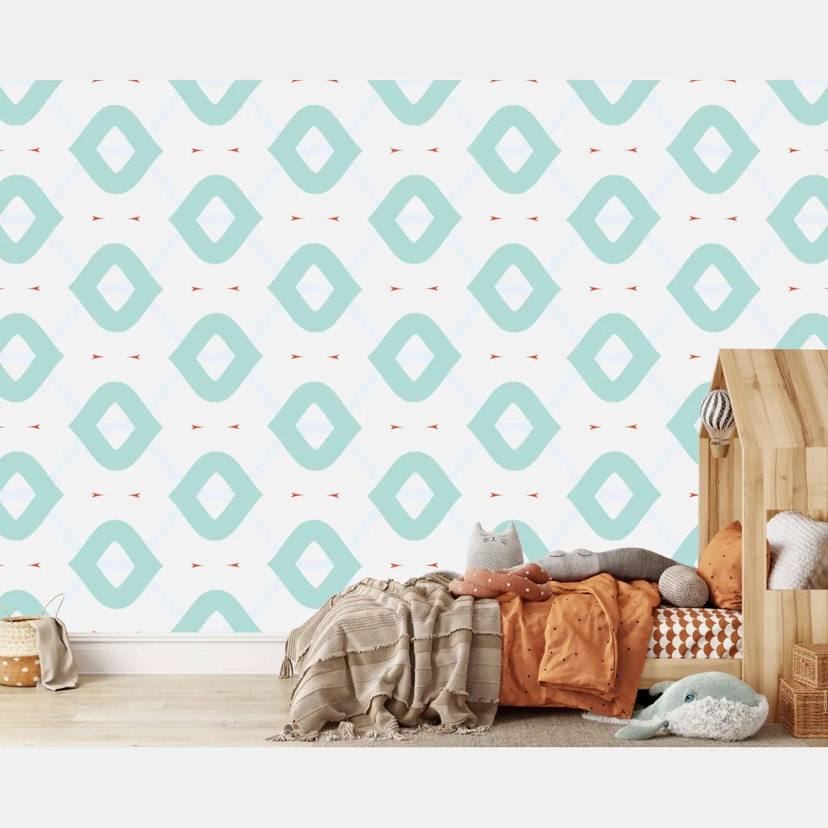 Fototapeta turkusowy geometryczny wzór rombów – Wallissimo® Fototapeta turkusowy geometryczny wzór rombów – Wallissimo®