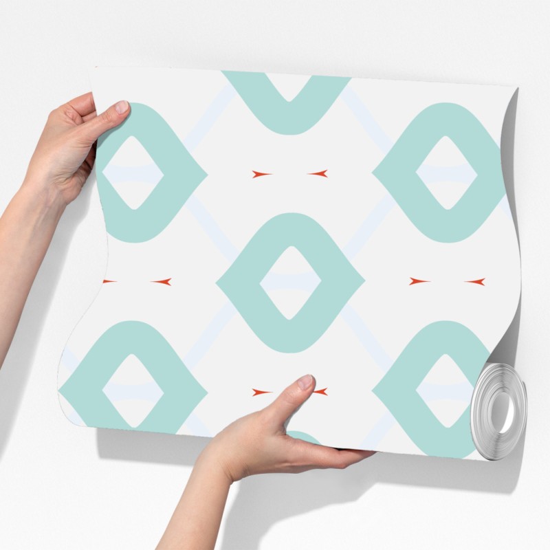 Fototapeta turkusowy geometryczny wzór rombów – Wallissimo® Fototapeta turkusowy geometryczny wzór rombów – Wallissimo®