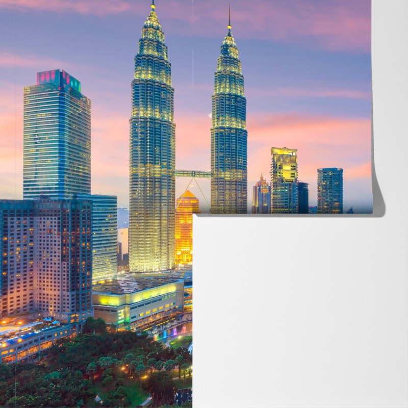 Fototapeta Kuala Lumpur panorama miasta o zmierzchu – Wallissimo® Fototapeta Kuala Lumpur panorama miasta o zmierzchu – Wallissimo®