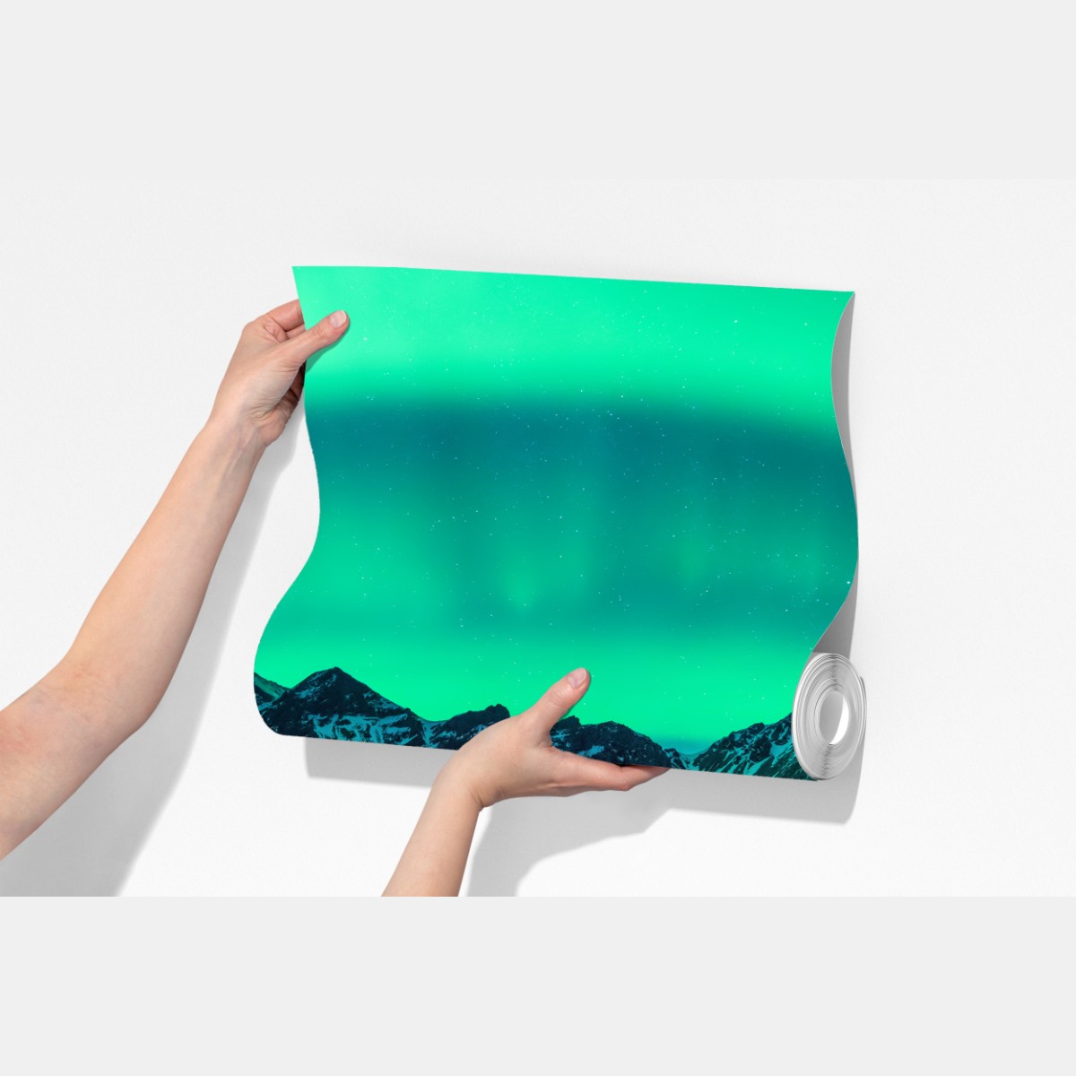 Fototapeta zorza nad Vestrahornem, Stokksnes – Wallissimo® Fototapeta zorza nad Vestrahornem, Stokksnes – Wallissimo®