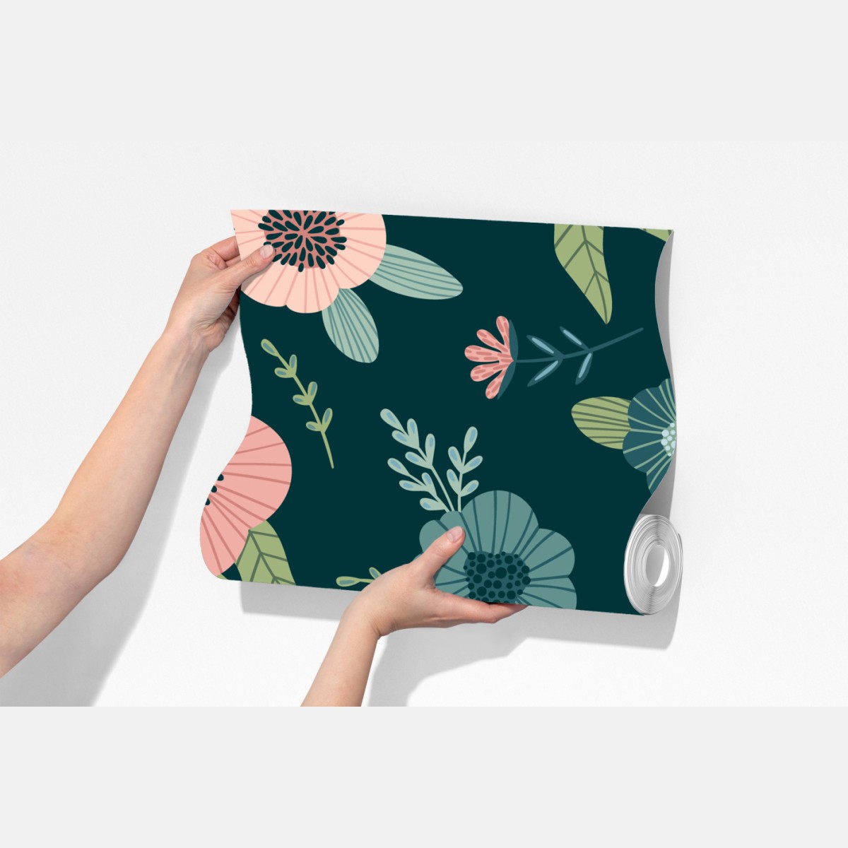 Fototapeta pastelowy botaniczny wzór kwiatowy – Wallissimo® Fototapeta pastelowy botaniczny wzór kwiatowy – Wallissimo®