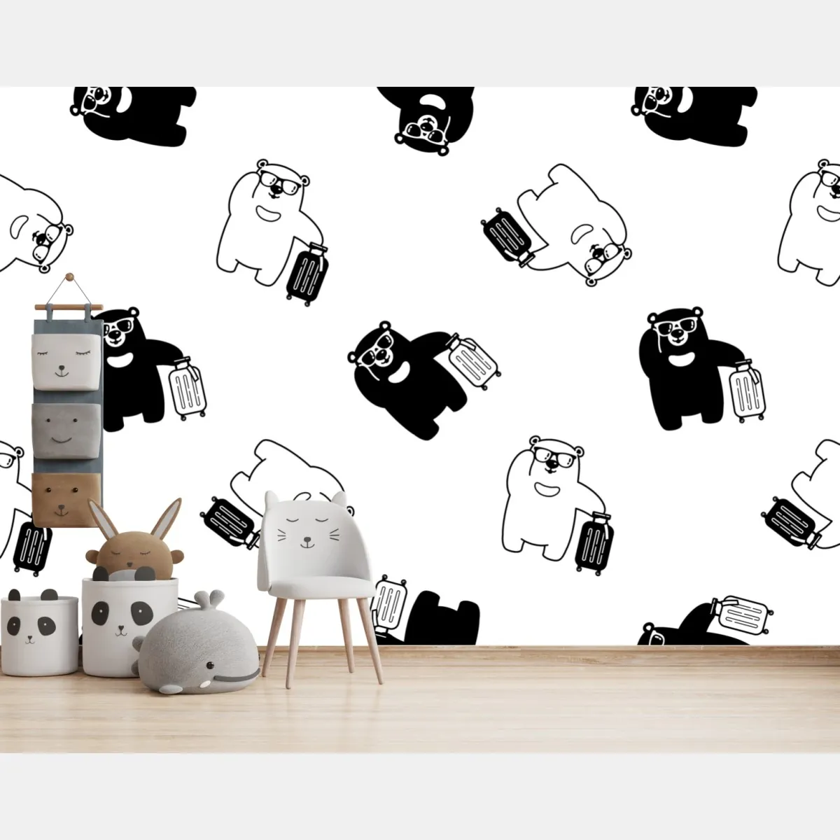 Fototapeta wzór wędrujących misiów – Wallissimo® Fototapeta wzór wędrujących misiów – Wallissimo®