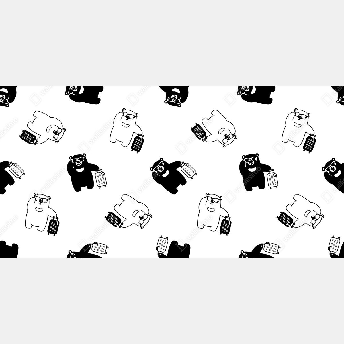 Fototapeta wzór wędrujących misiów – Wallissimo® Fototapeta wzór wędrujących misiów – Wallissimo®