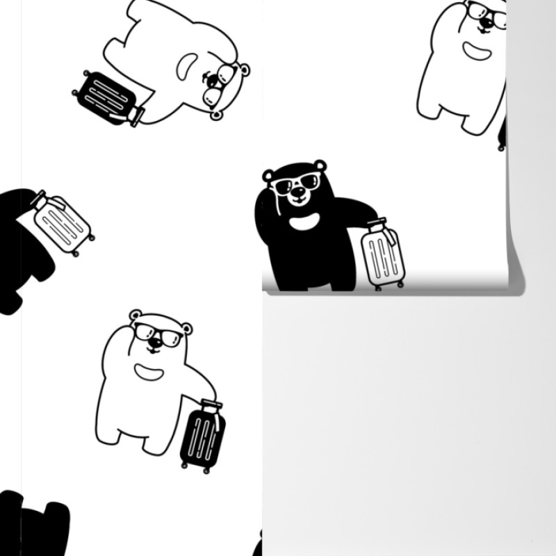 Fototapeta wzór wędrujących misiów – Wallissimo® Fototapeta wzór wędrujących misiów – Wallissimo®