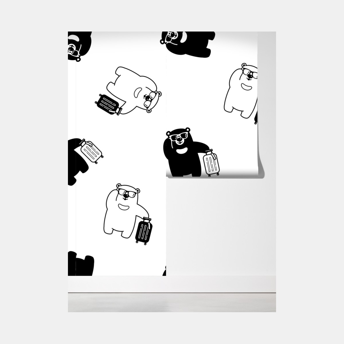 Fototapeta wzór wędrujących misiów – Wallissimo® Fototapeta wzór wędrujących misiów – Wallissimo®