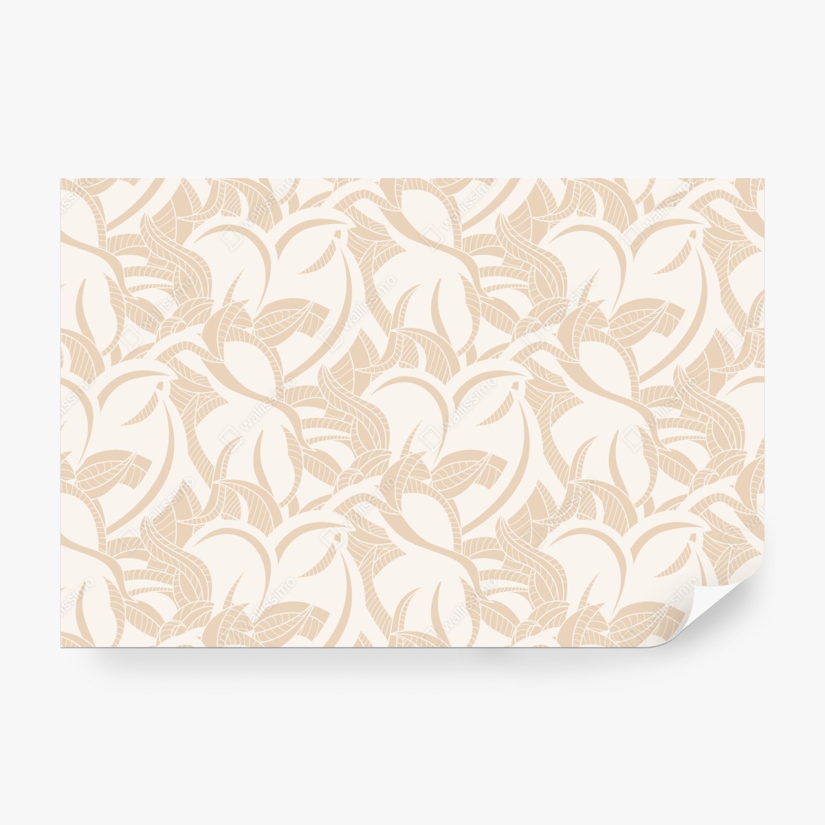 Fototapeta beżowy liściasty wzór botaniczny – Wallissimo® Fototapeta beżowy liściasty wzór botaniczny – Wallissimo®