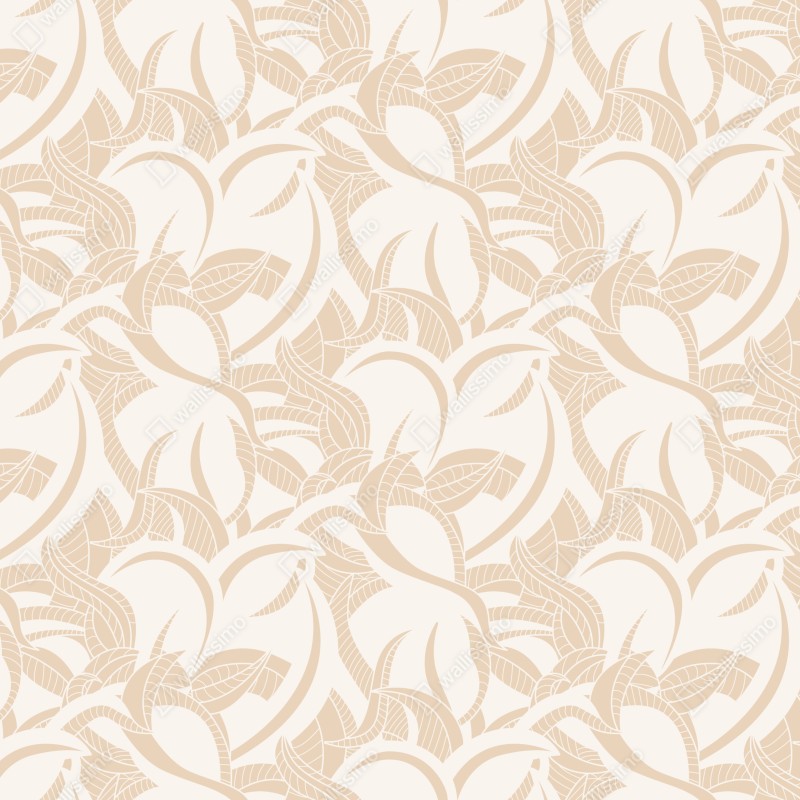 Fototapeta beżowy liściasty wzór botaniczny – Wallissimo® Fototapeta beżowy liściasty wzór botaniczny – Wallissimo®