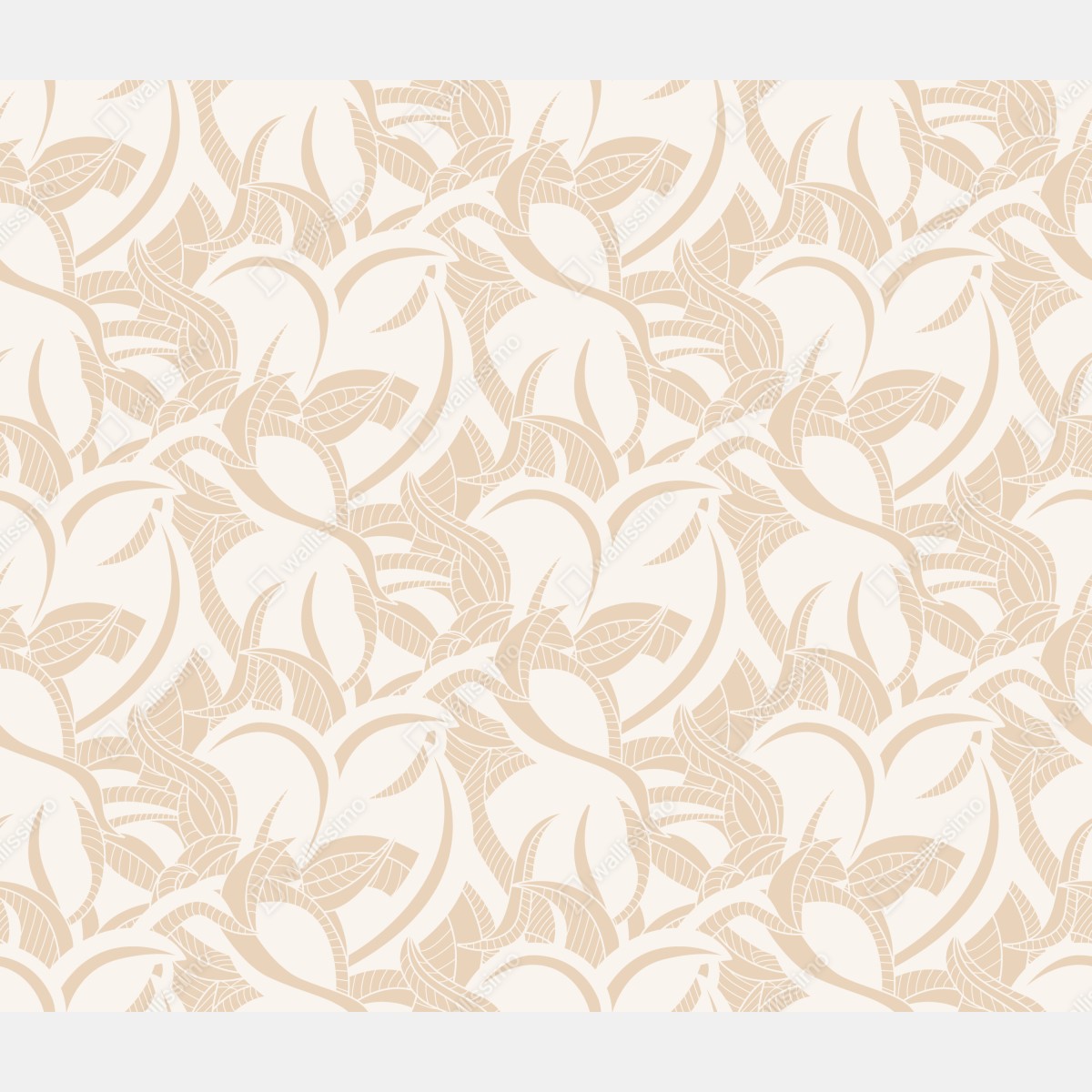 Fototapeta beżowy liściasty wzór botaniczny – Wallissimo® Fototapeta beżowy liściasty wzór botaniczny – Wallissimo®