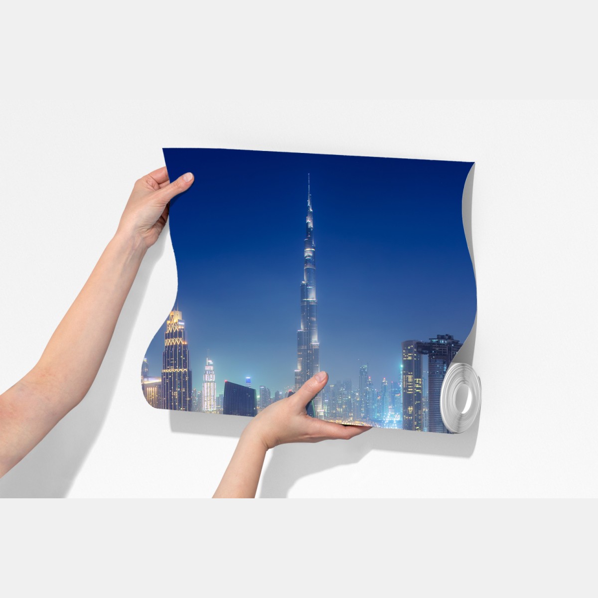 Fototapeta panorama nocnego Dubaju – Wallissimo® Fototapeta panorama nocnego Dubaju – Wallissimo®