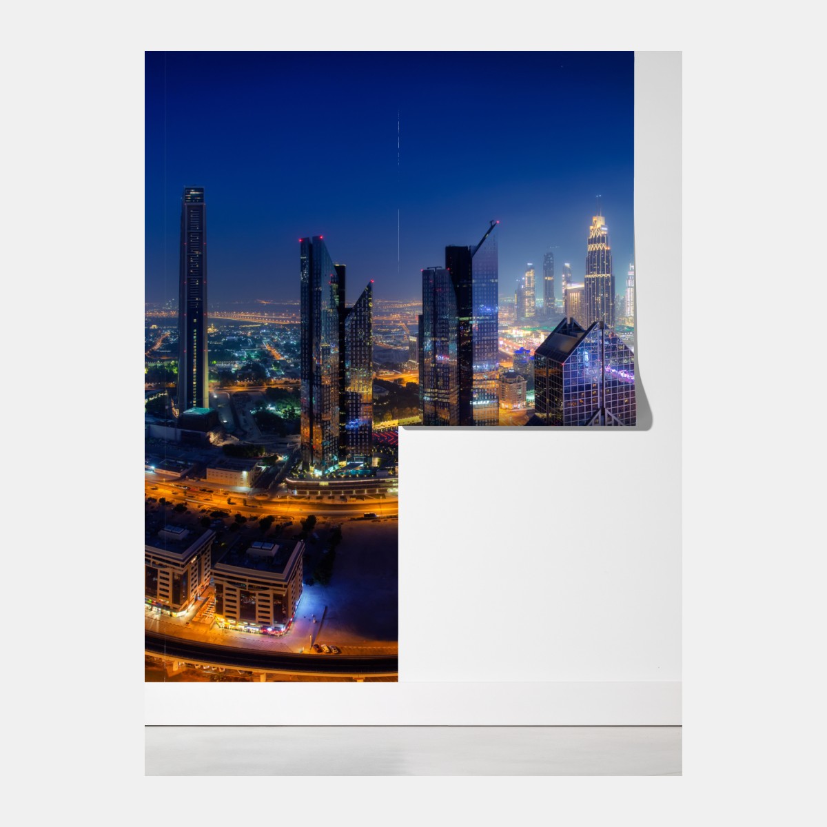 Fototapeta panorama nocnego Dubaju – Wallissimo® Fototapeta panorama nocnego Dubaju – Wallissimo®