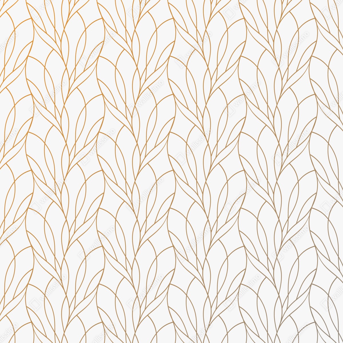 Fototapeta złoty wzór liści na białym tle – Wallissimo® Fototapeta złoty wzór liści na białym tle – Wallissimo®