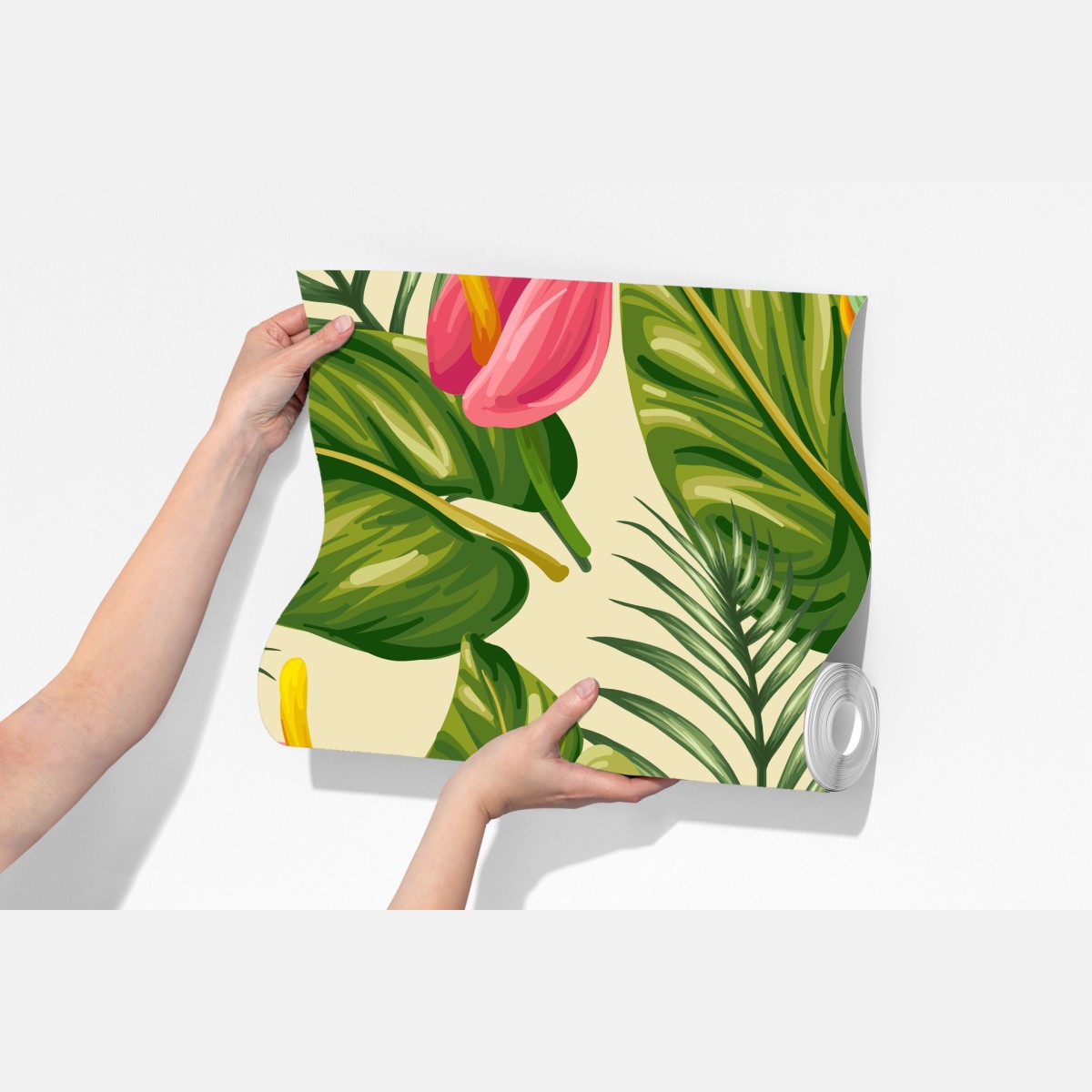 Fototapeta tropikalny wzór botaniczny z tukanem – Wallissimo® Fototapeta tropikalny wzór botaniczny z tukanem – Wallissimo®