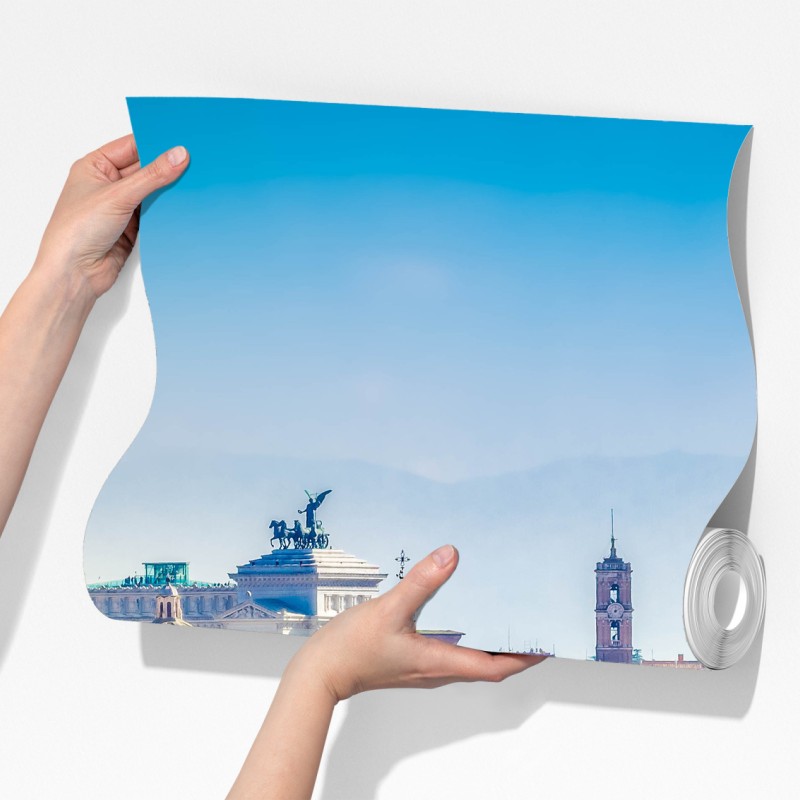 Fototapeta słoneczny widok na Rzym z kopułami – Wallissimo® Fototapeta słoneczny widok na Rzym z kopułami – Wallissimo®