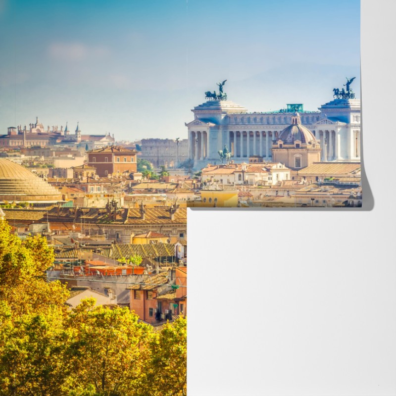 Fototapeta słoneczny widok na Rzym z kopułami – Wallissimo® Fototapeta słoneczny widok na Rzym z kopułami – Wallissimo®