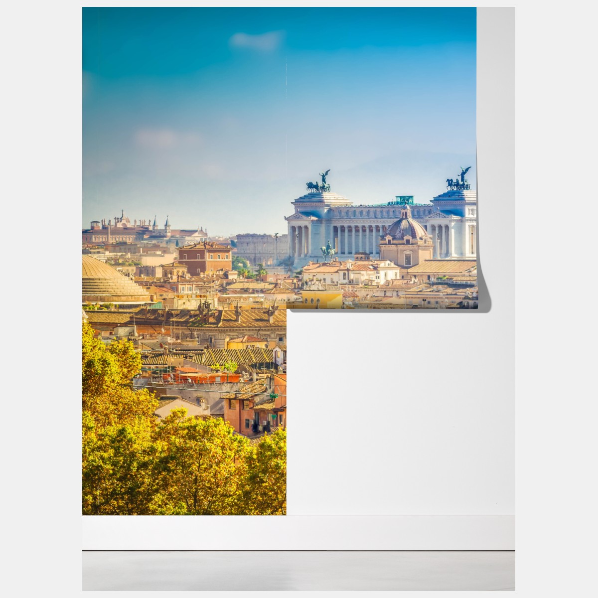 Fototapeta słoneczny widok na Rzym z kopułami – Wallissimo® Fototapeta słoneczny widok na Rzym z kopułami – Wallissimo®