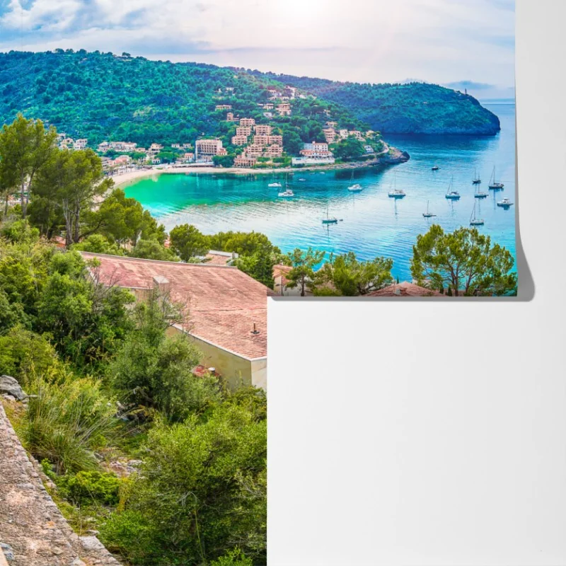 Fototapeta słoneczna panorama Port de Soller – Wallissimo® Fototapeta słoneczna panorama Port de Soller – Wallissimo®