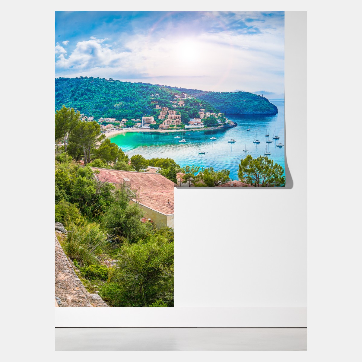 Fototapeta słoneczna panorama Port de Soller – Wallissimo® Fototapeta słoneczna panorama Port de Soller – Wallissimo®