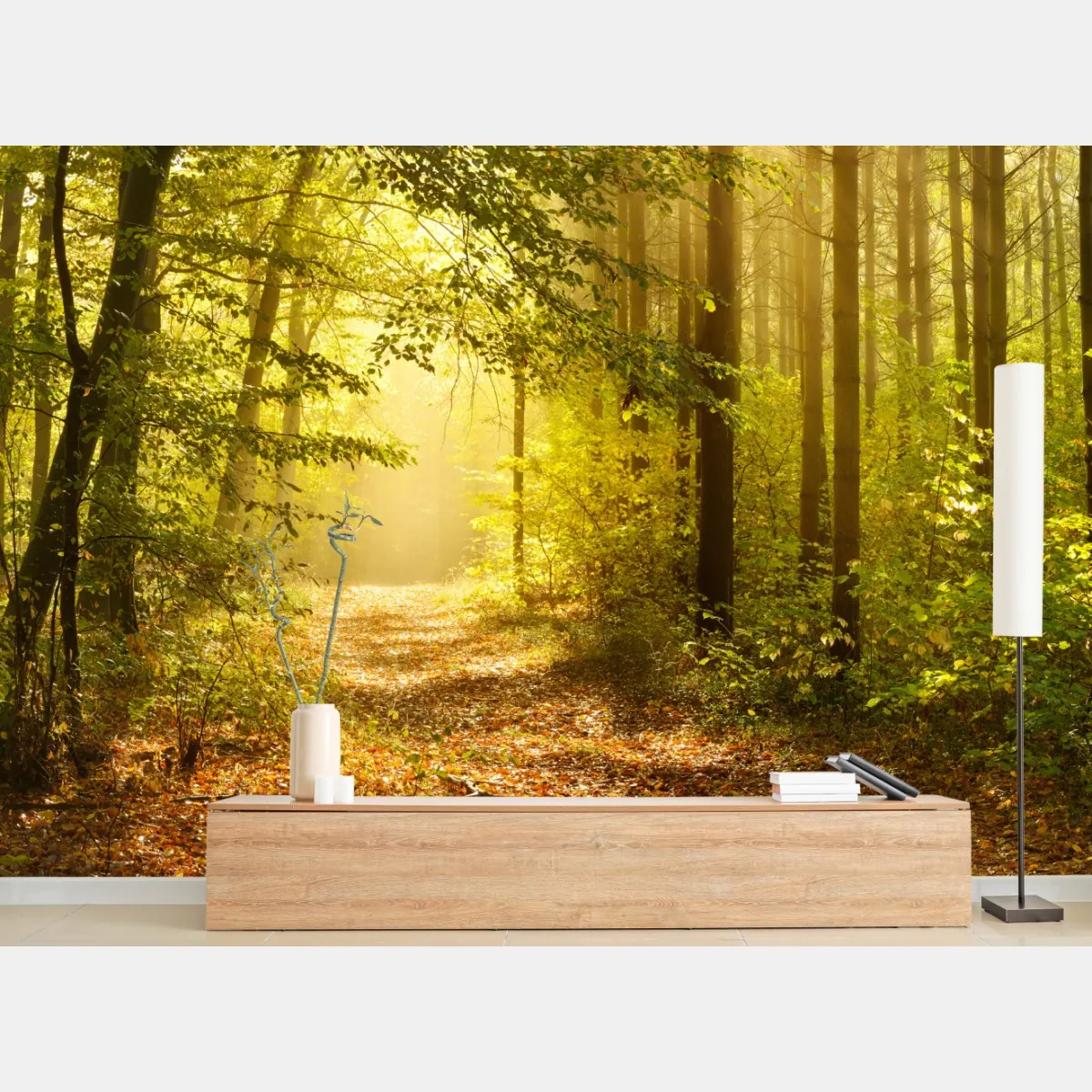 Fototapeta słoneczna leśna ścieżka jesienią – Wallissimo® Fototapeta słoneczna leśna ścieżka jesienią – Wallissimo®