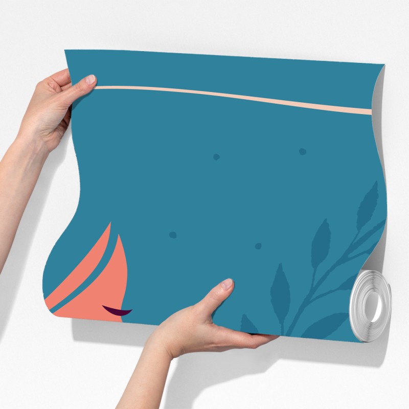 Fototapeta spokojny kwiatowy profil z falującymi włosami – Wallissimo® Fototapeta spokojny kwiatowy profil z falującymi włosami – Wallissimo®