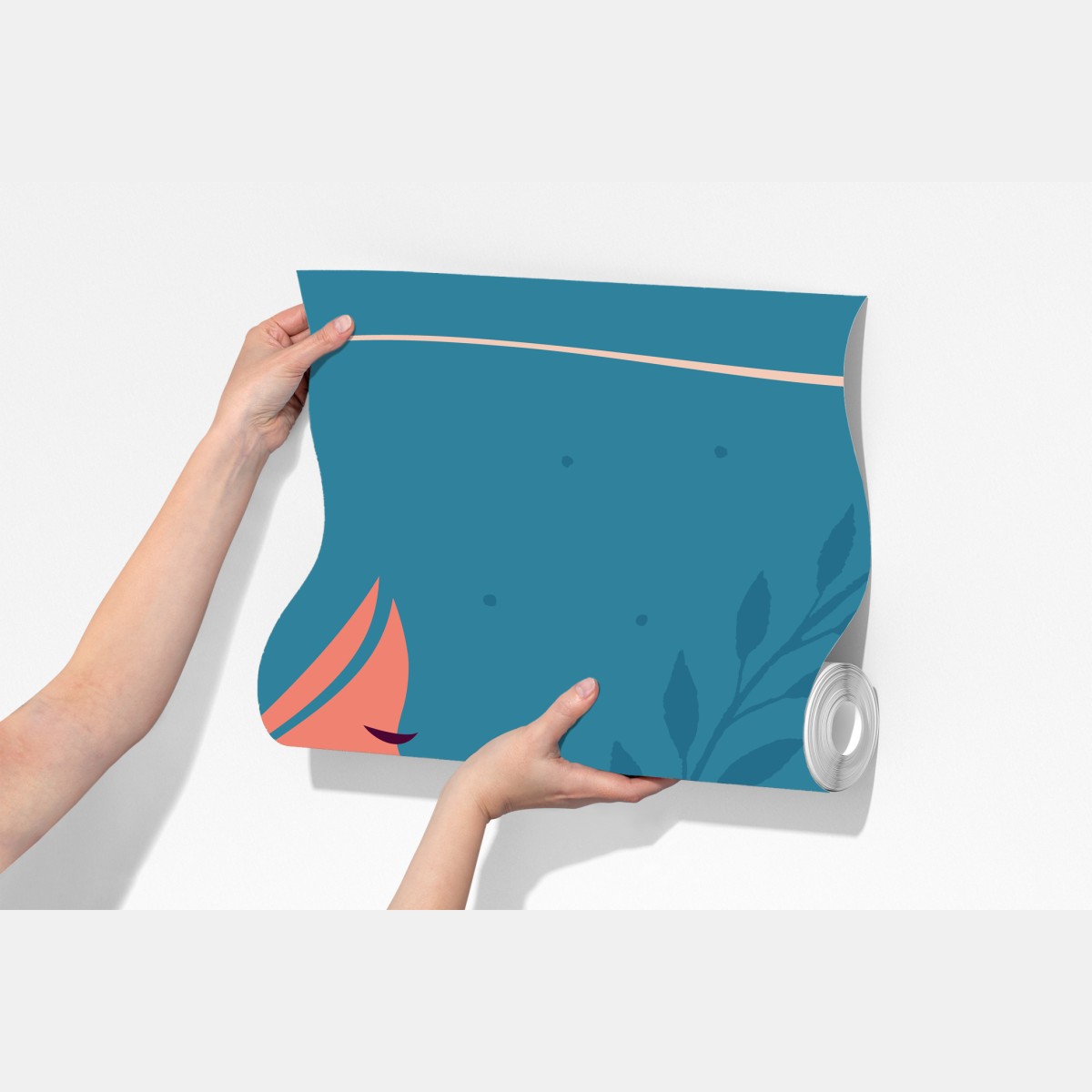 Fototapeta spokojny kwiatowy profil z falującymi włosami – Wallissimo® Fototapeta spokojny kwiatowy profil z falującymi włosami – Wallissimo®