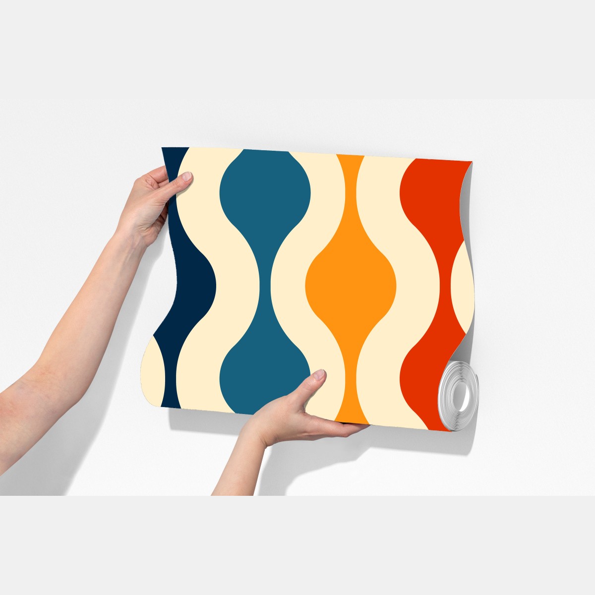 Fototapeta retro falisty wzór mid-century – Wallissimo® Fototapeta retro falisty wzór mid-century – Wallissimo®