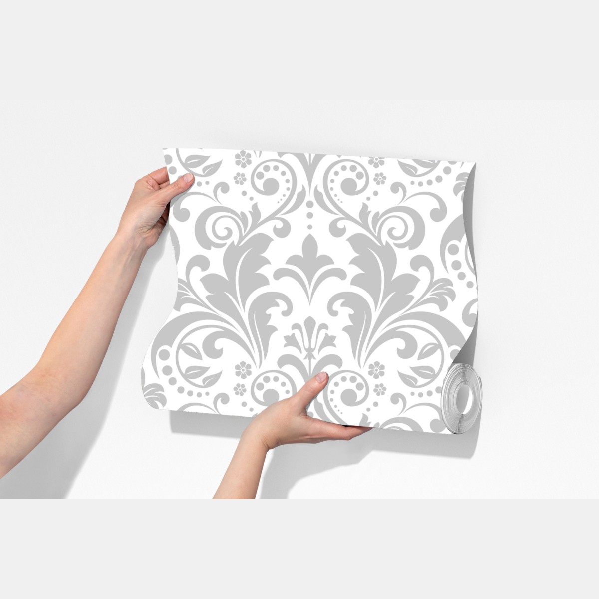 Fototapeta elegancki szary wzór damasceński – Wallissimo® Fototapeta elegancki szary wzór damasceński – Wallissimo®