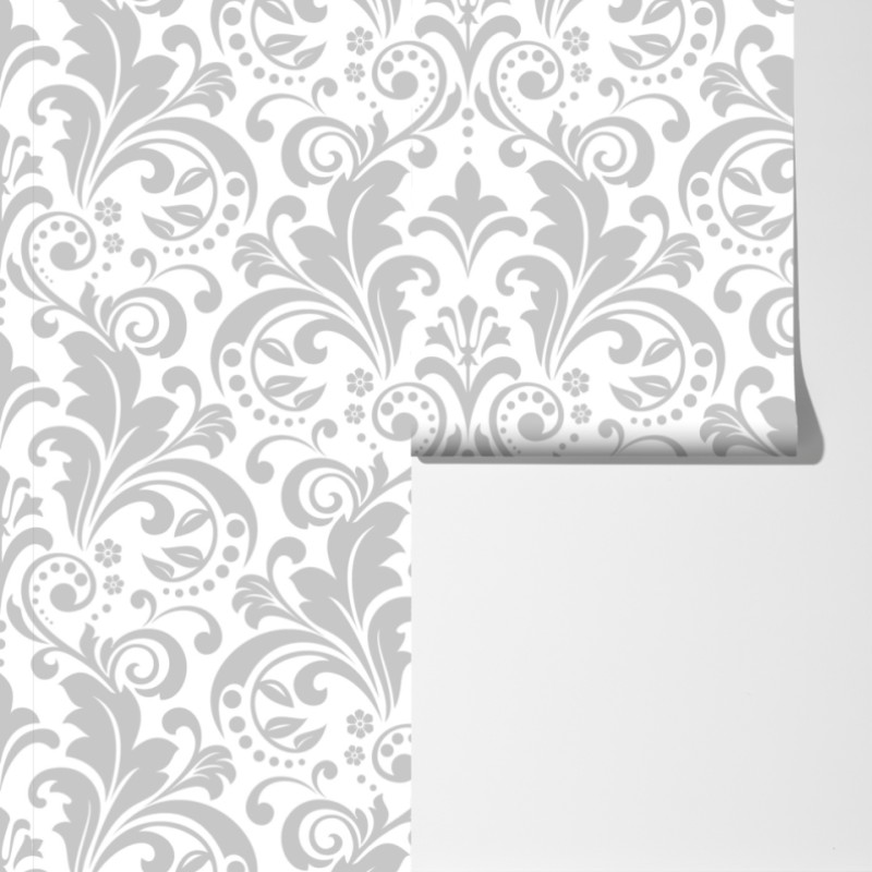 Fototapeta elegancki szary wzór damasceński – Wallissimo® Fototapeta elegancki szary wzór damasceński – Wallissimo®