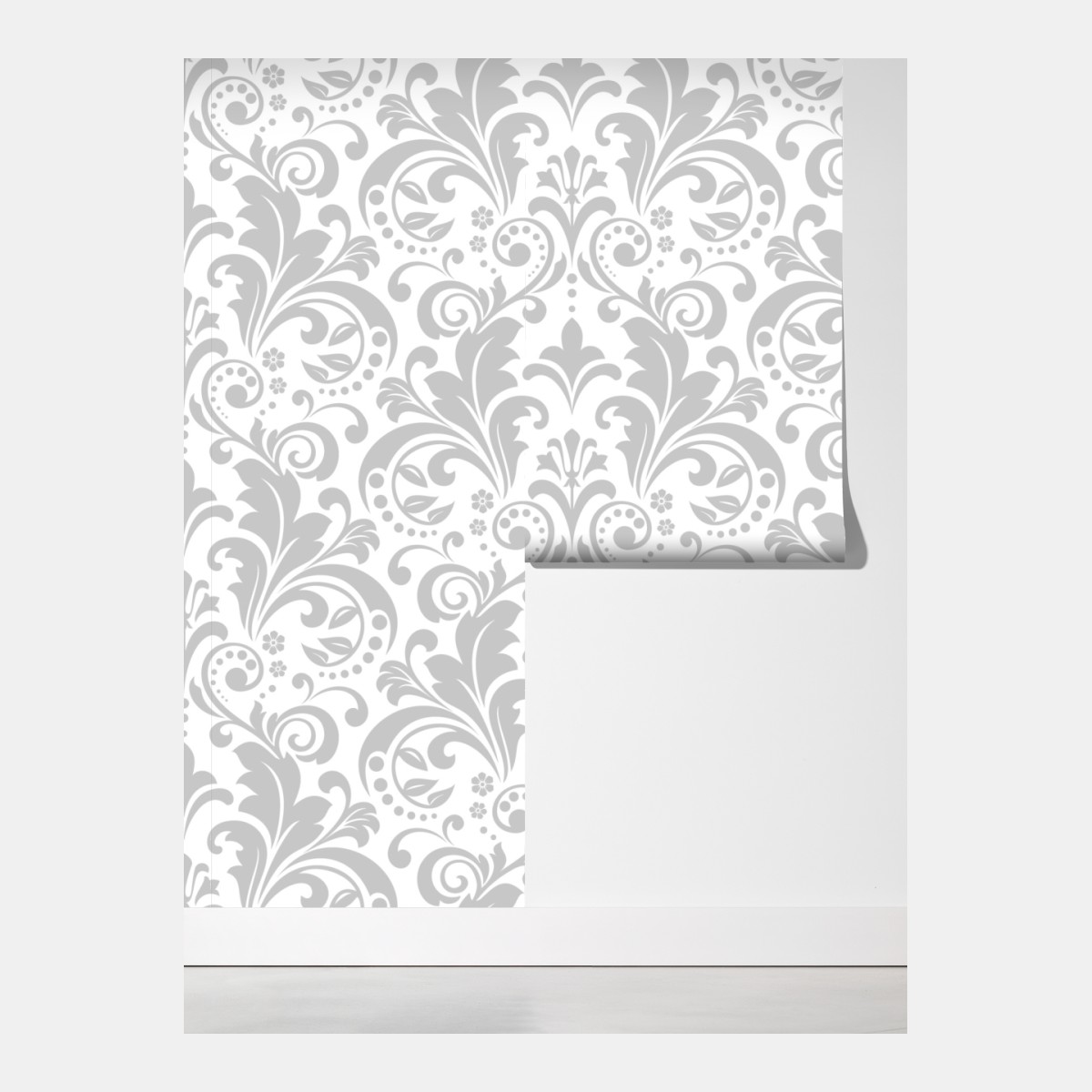 Fototapeta elegancki szary wzór damasceński – Wallissimo® Fototapeta elegancki szary wzór damasceński – Wallissimo®