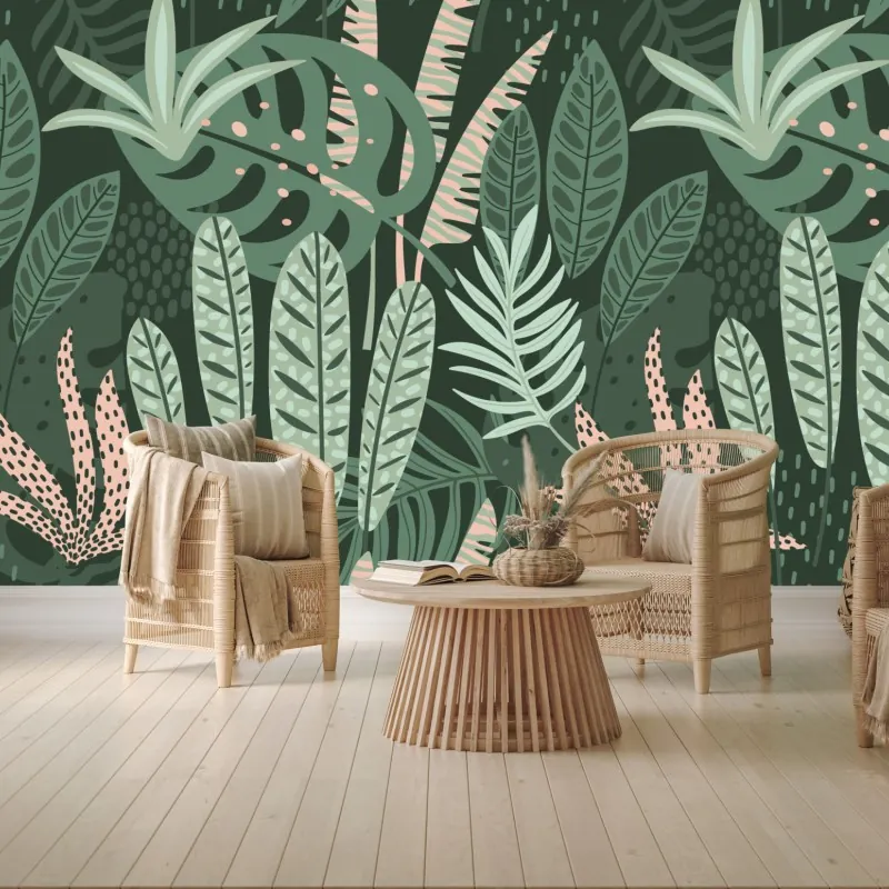 Wall mural tropical leaf botanical pattern