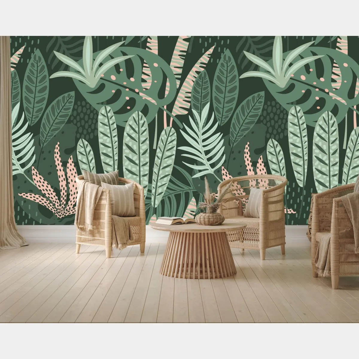 Fototapeta tropikalny wzór liściowy – Wallissimo® Fototapeta tropikalny wzór liściowy – Wallissimo®