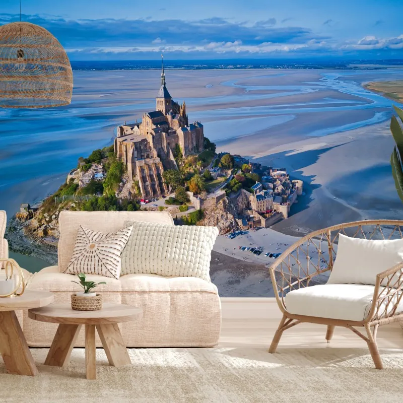 Wall mural Mont Saint-Michel aerial panorama