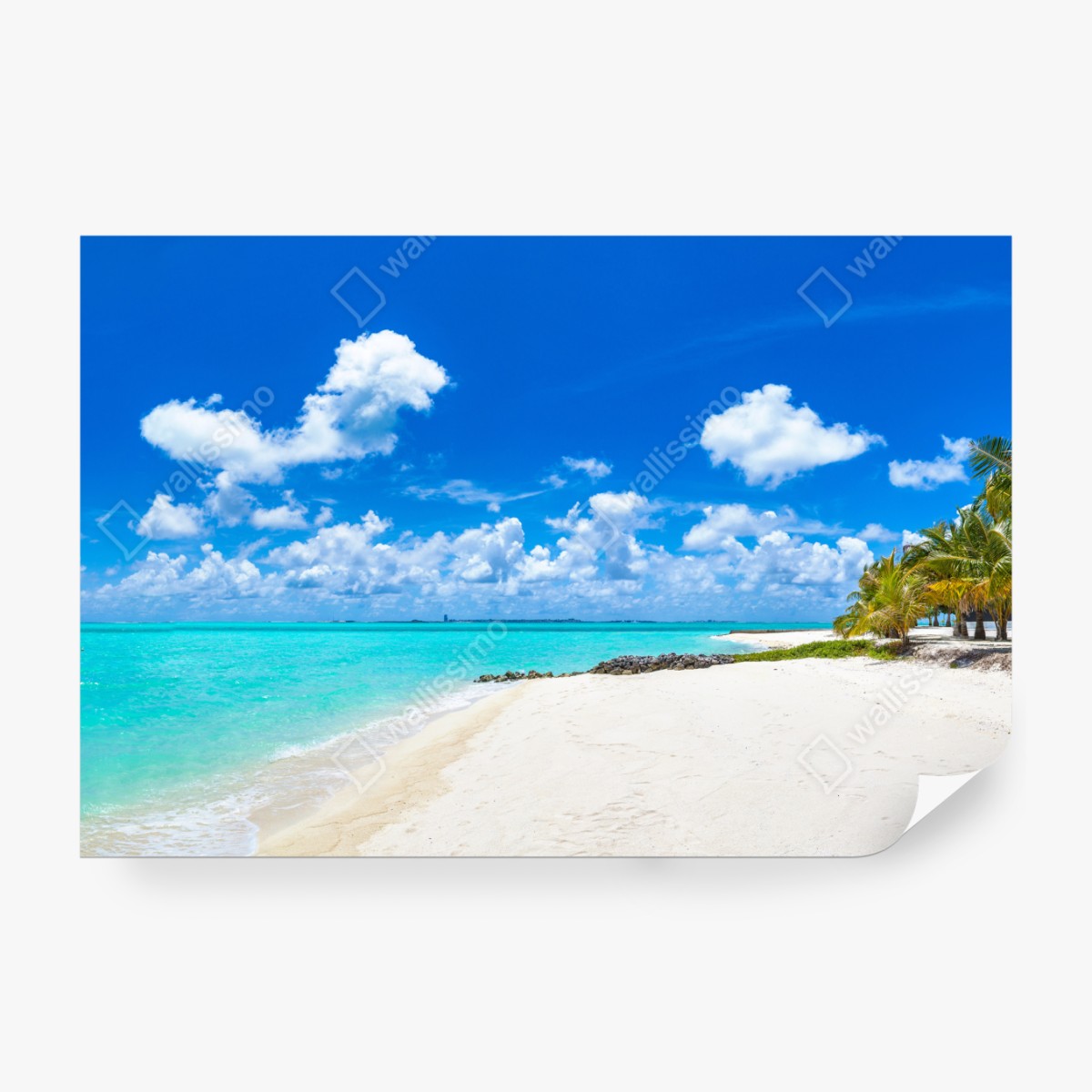 Fototapeta Malediwy turkusowa plaża panorama – Wallissimo® Fototapeta Malediwy turkusowa plaża panorama – Wallissimo®