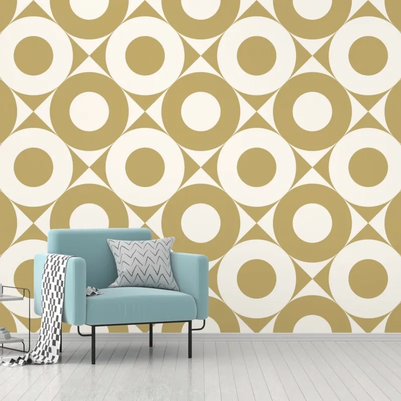 Wall mural gold geometric circle pattern